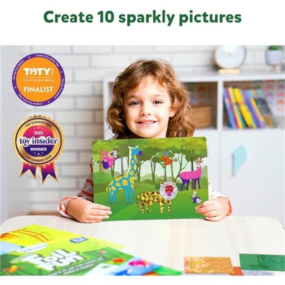 Art & Craft Activity-Foil Fun Animals,No Mess Art for Kids,Craft Kits & Supplies - Picture 2 of 7